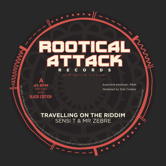 Pochette de : TRAVELLING ON THE RIDDIM - SENSI T (VINYLE 45T)